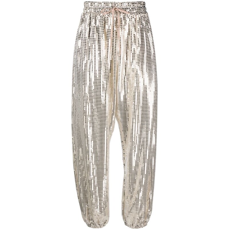 The New Arrivals Ilkyaz Ozel Pantaloni Tamara con paillettes - Argento