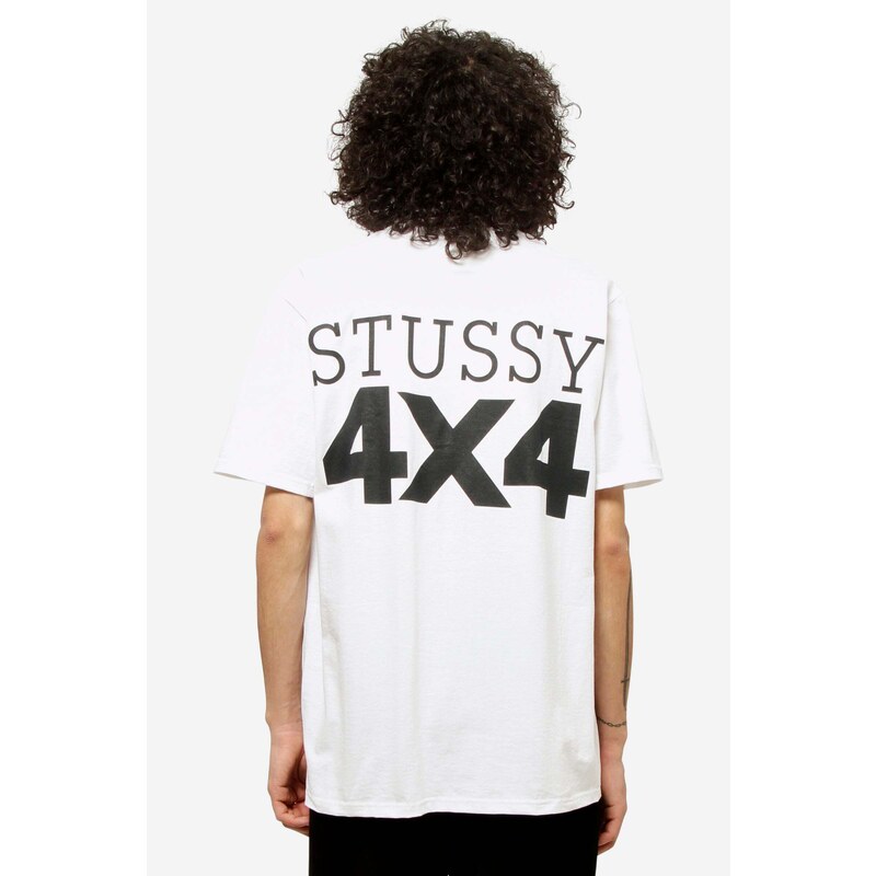 Stussy T-Shirt 4X4 in cotone bianco