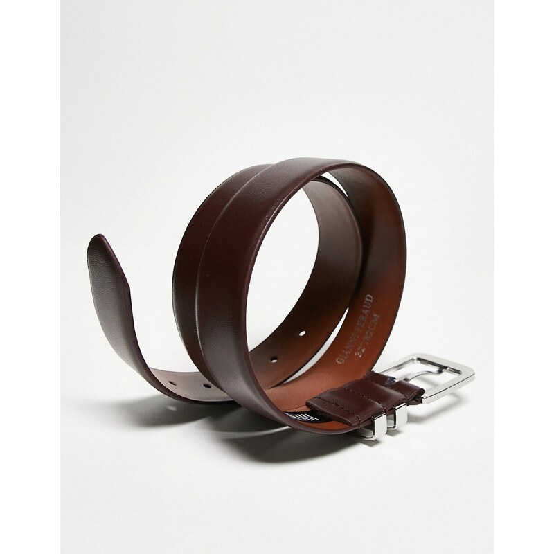 Gianni Feraud - Cintura in pelle liscia marrone scuro