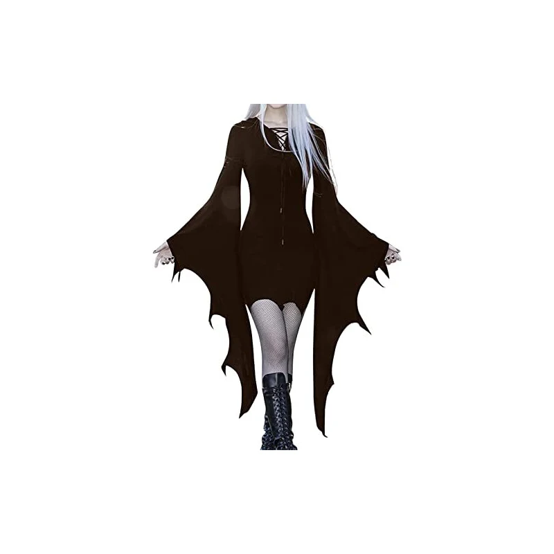 YCBMINGCAN Abito Gotico Da Donna, Costume Medievale, Abito Medievale Abito Medievale Con Maniche A Tromba Abito Rinascimentale Halloween Feste Costume Gotico A Maniche Lunghe 122817446