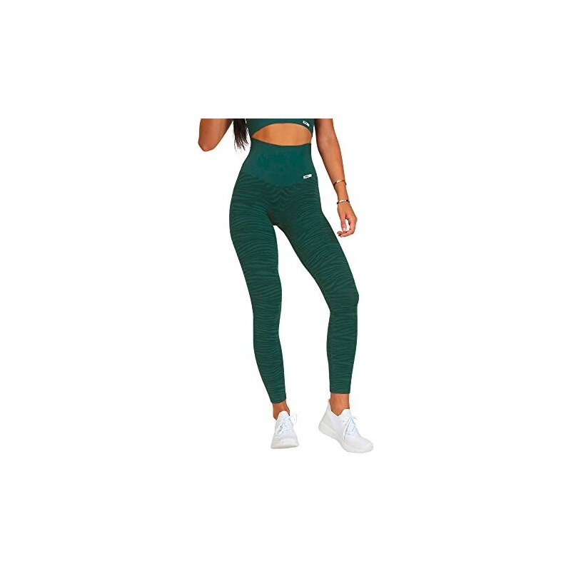 FGM04 FRIDA Leggings Donna Fitness Pantaloni Jungle Tigre - Aiuta a ridurre  cellulite e adiposità - Sportivi o Casual Verde Taglia M-L 