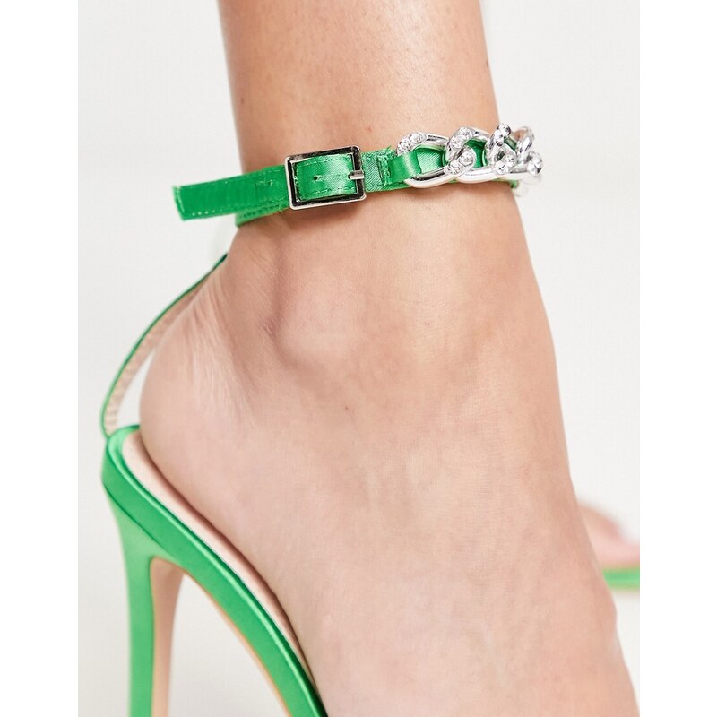 RAID - Revvy - Sandali con tacco verdi con fascetta sulla caviglia-Verde