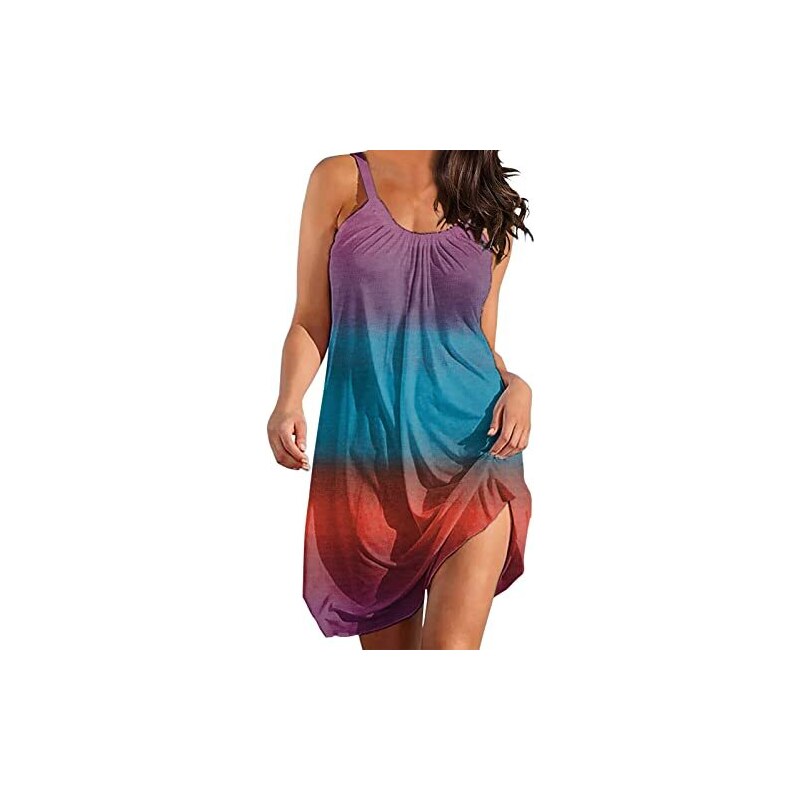 Abito Da Sera Donna Hee Grand Senza Maniche A Righe, Vestito Da Spiaggia, Taglia M (cinese), Lunghezza 95 Cm, In Poliestere. - 6