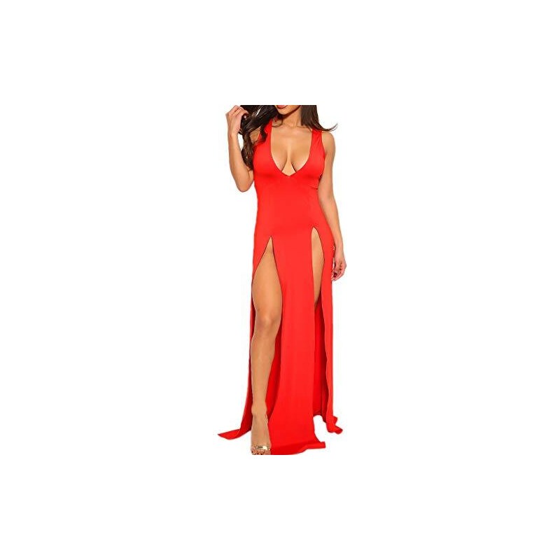Abito Da Cocktail Lungo Rosso Con Spargimento - Taglia XS - Perfetto Per Matrimoni E Ballo Di Fine Anno - Foto 2