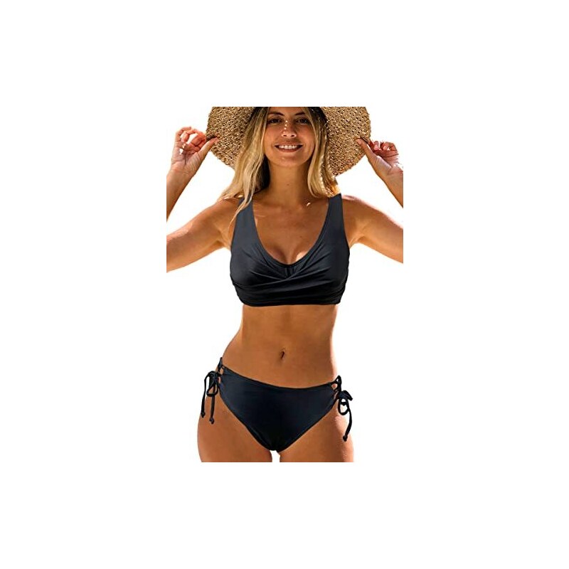 T Shirt Set bikini da donna a vita alta, costume da bagno in