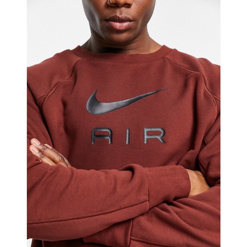 Nike Air - Felpa girocollo marrone ruggine
