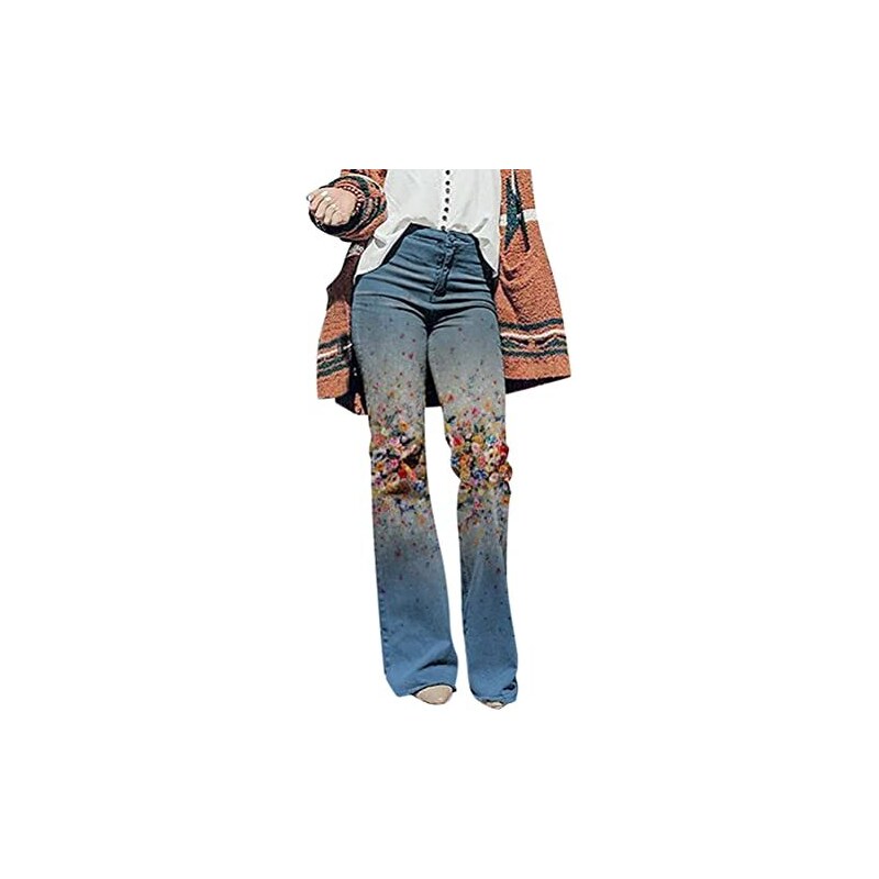 Onsoyours Donna Jeans Pantaloni a Gamba Larga Vita Alta