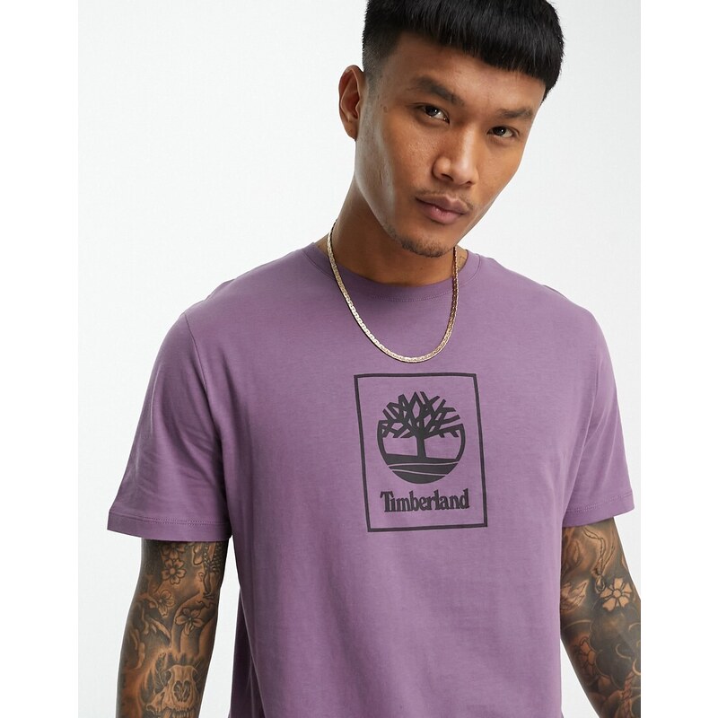 Timberland - Stack - T-shirt viola con logo