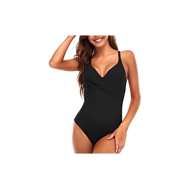 Costumo Intero Donna CUPSHE Con Scollo A V, Doppio Cinturino Incrociato, Taglia XL, Magenta