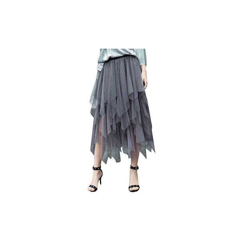 Gonna A-Line Dirholl Donna Tulle Midi Vita Elastica - Colore Albicocca, Fata