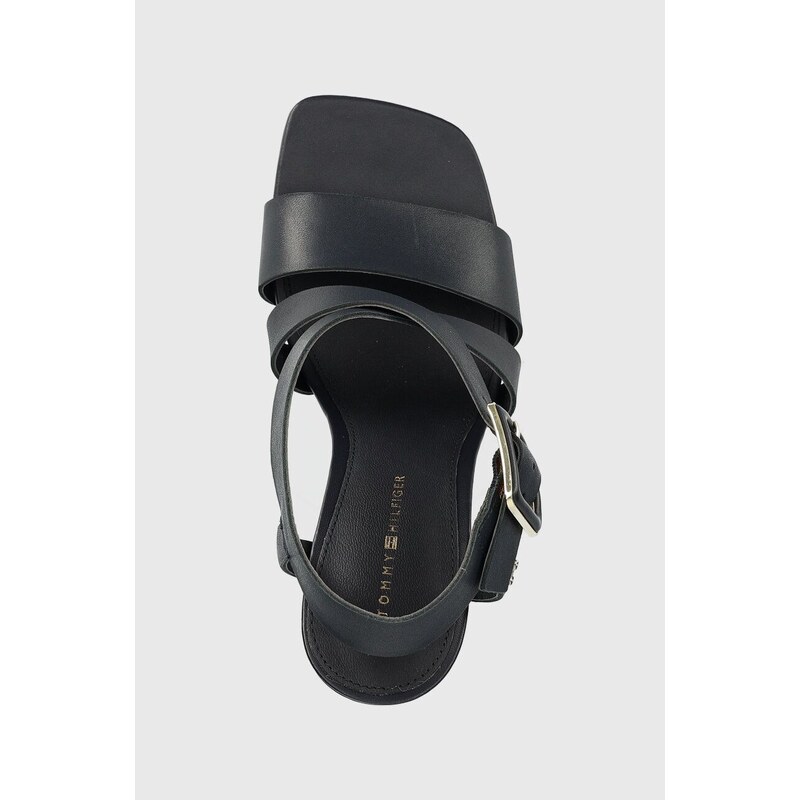 Tommy Hilfiger sandali in pelle HARDWARE BLOCK HIGH HEEL FW0FW07016