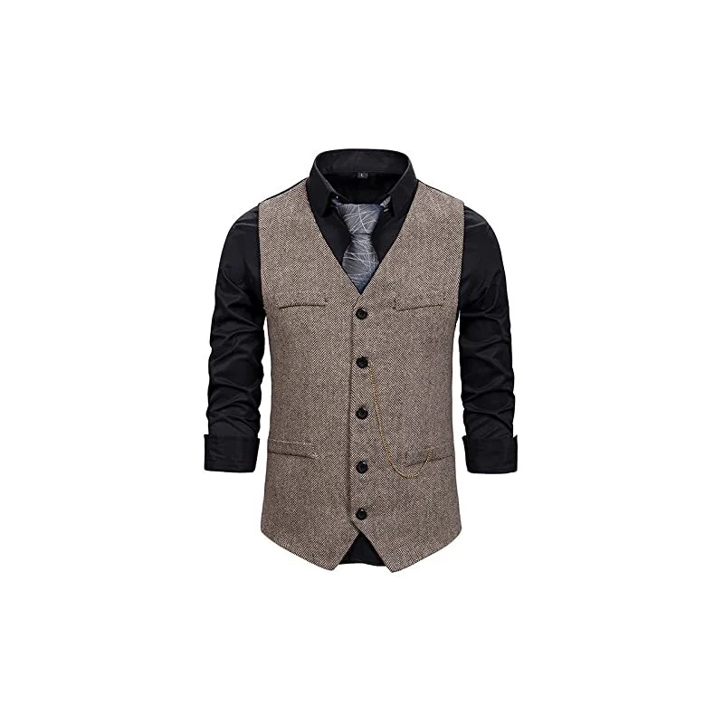 Gilet Uomo In Tweed Di Lana - Formale E Retrò Per Matrimoni, Affari E Occasioni Eleganti - Foto 2