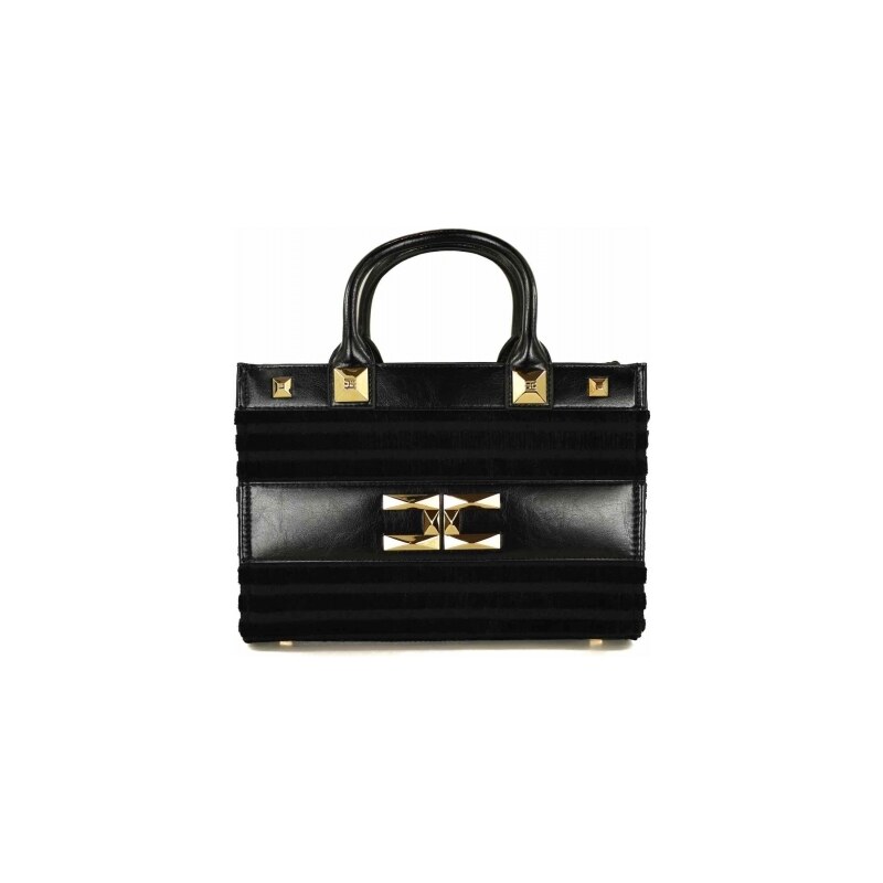 Elisabetta Franchi BORSA SHOPPER A MANO IN CINIGLIA CON PLACCA LOGO