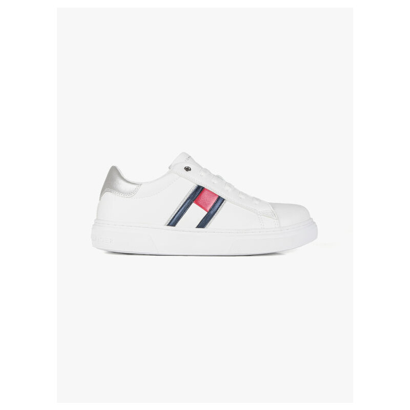 Tommy Hilfiger Flag Low Cut Lace Up Sneakers Basse Donna Argento Taglia 40