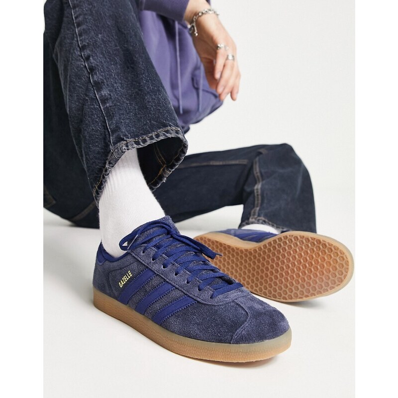 adidas Originals Gazelle Sneakers blu navy con suola in gomma Stileo