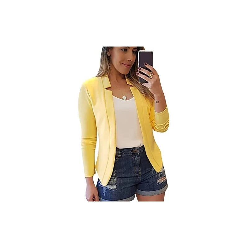 Giacca Da Donna YMING Oversize - Blazer Elegante Con Bavero Per Ufficio E Casual, Maniche Lunghe