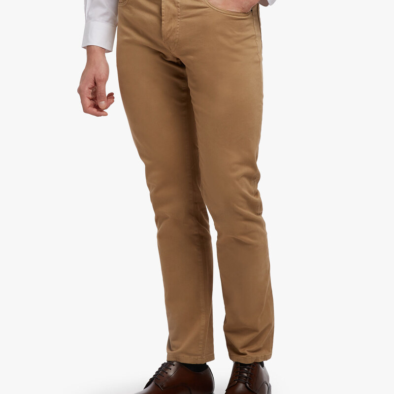 Brooks Brothers Pantalone in cotone elasticizzato a 5 tasche - male Outlet Uomo Kaki 30