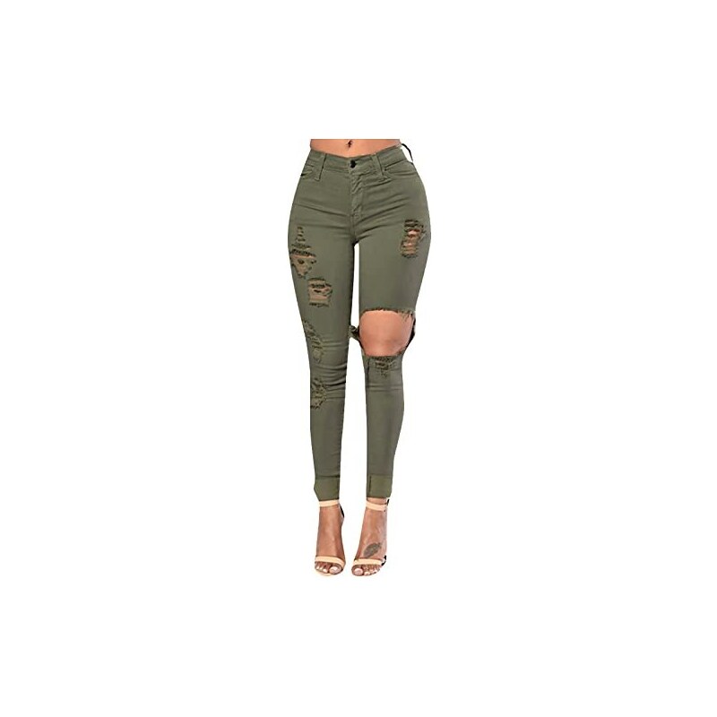 ADMAY Y22K Yoga Pantaloni Tuta Leggins Sportivi Donna Jeans Strappati Elasticizzati a Vita Alta da Donna Pantaloni di Jeans Strappati alla Caviglia sfilacciati sul Davanti Pantaloni Elastico sotto