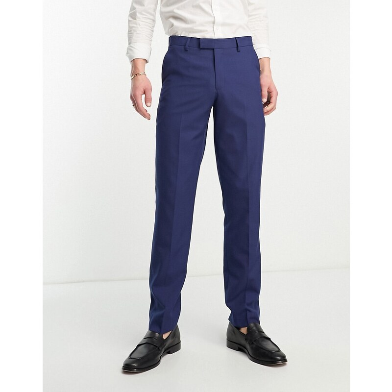 Harry Brown - Pantaloni da abito da matrimonio slim blu-Blu navy