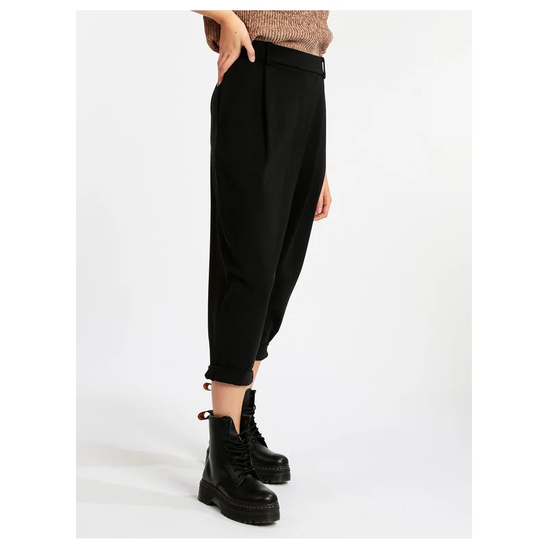 Wendy Trendy Pantaloni Donna Con Cavallo Basso Casual Nero Taglia Unica