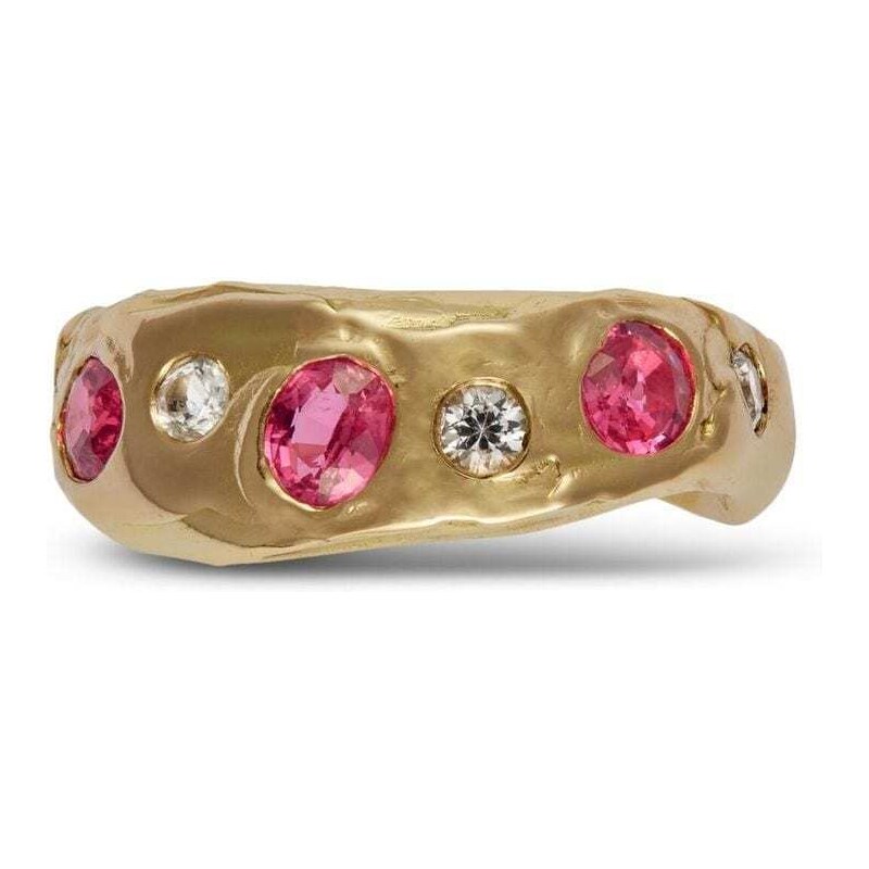 Anello Fascia Oro Giallo E Bianco, Zaffiri E Brillanti; 5.15 Gr - Foto 6