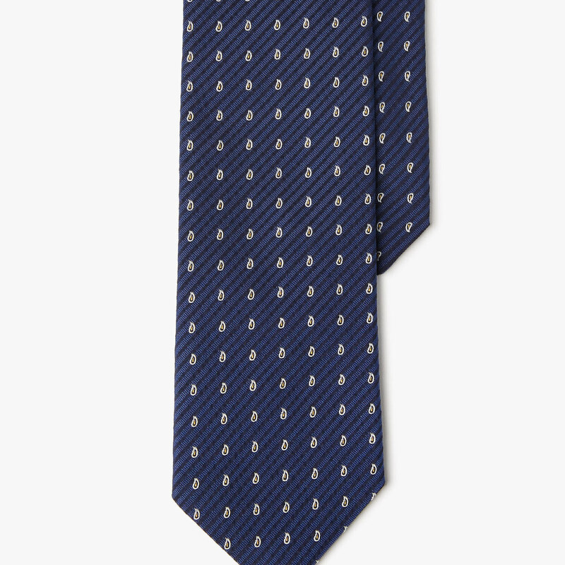 Brooks Brothers Cravatta paisley a righe in seta - male Cravatte e Pochette da taschino Fantasia giallo e navy REG