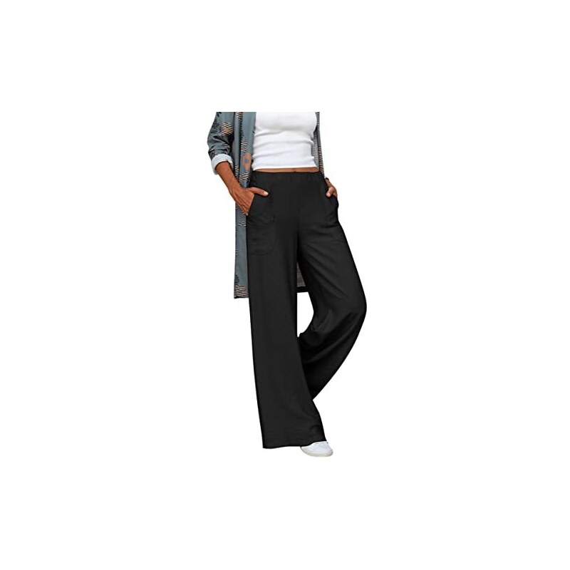 Pantaloni Donna ORANDESIGNE - Vita Alta, Gamba Larga, Tessuto Leggero - Estate 2024 - Foto 3