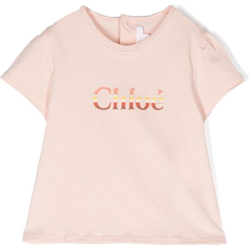 Chloé Kids T-shirt con ricamo - Rosa