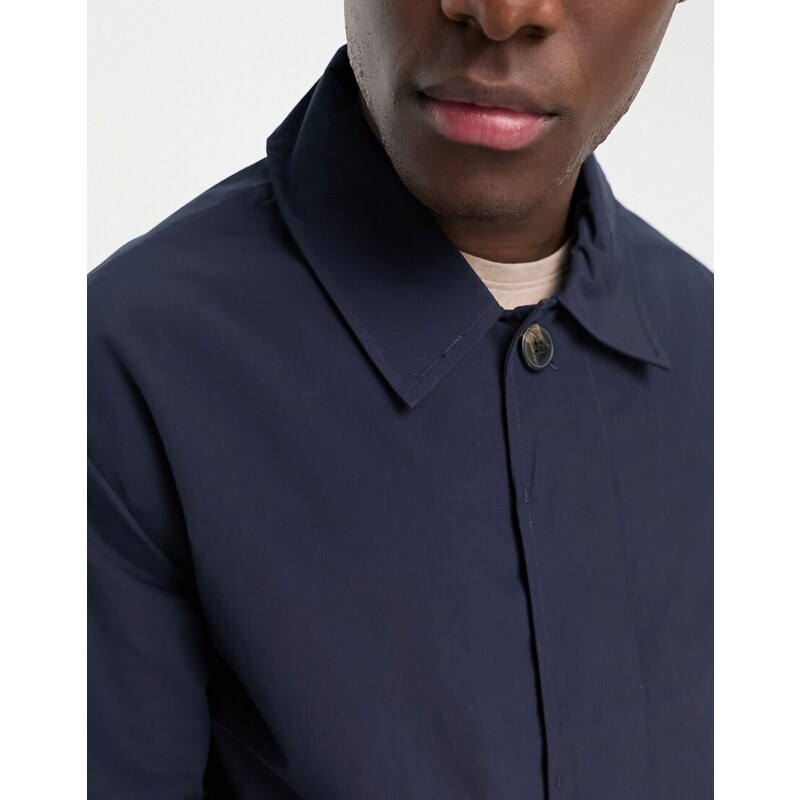 Selected Homme - Impermeabile taglio lungo blu navy