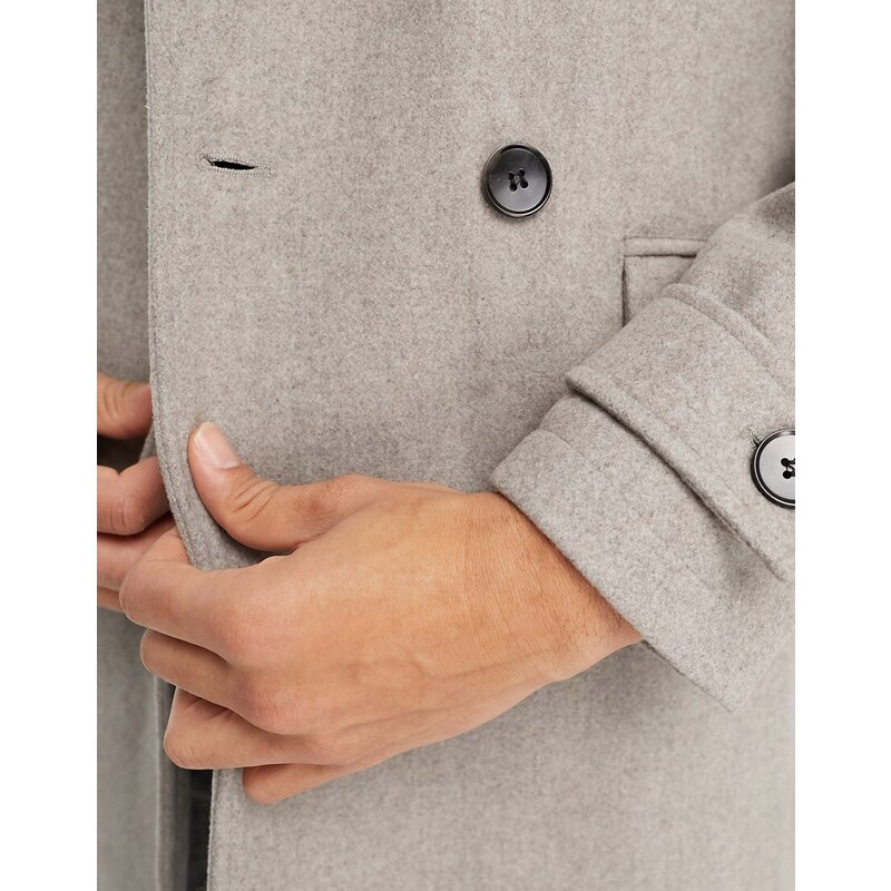 Harry Brown - Cappotto doppiopetto in lana grigio