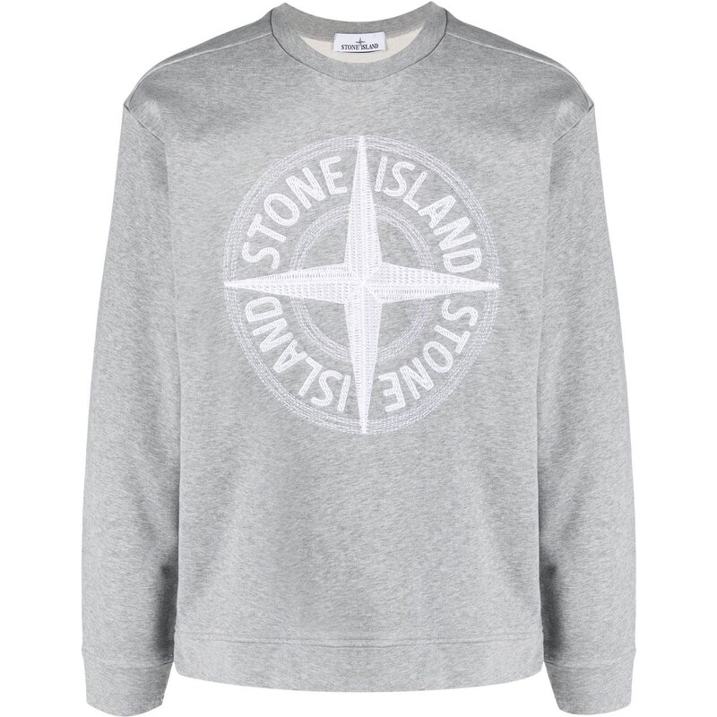Stone Island Men's Felpa Con Patch Grey