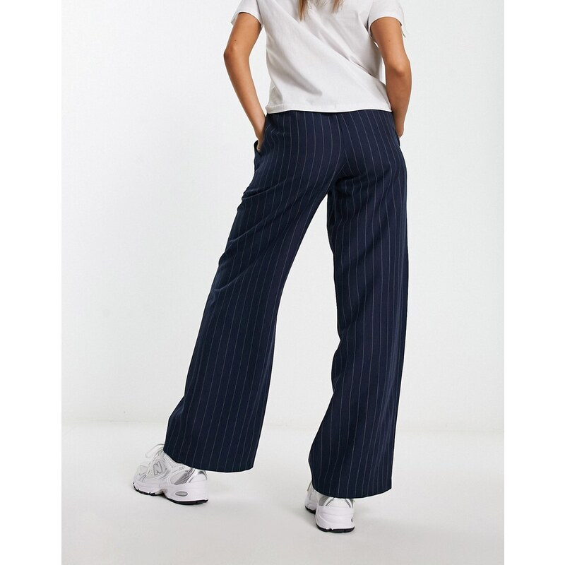 ASOS DESIGN - Pantaloni blu navy a righe-Multicolore