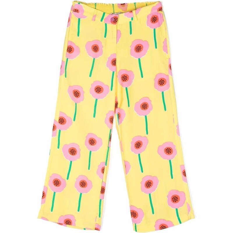 Stella McCartney Kids Pantaloni a fiori - Giallo
