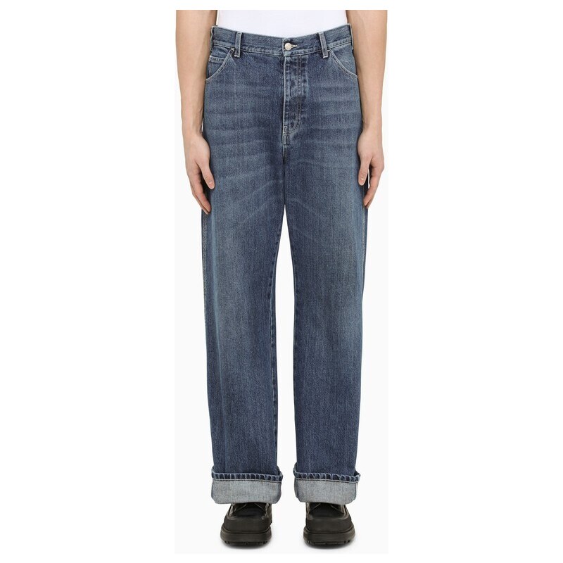 Alexander McQueen Jeans ampio blu in cotone