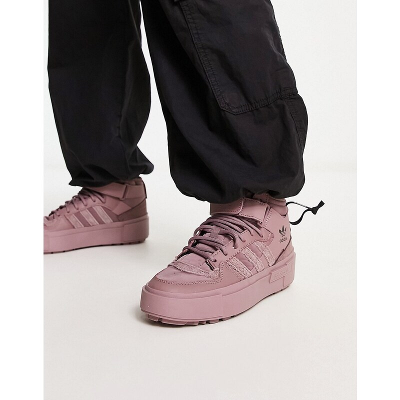 adidas Originals - Forum Bonega Mid - Sneakers alte viola polvere-Bianco