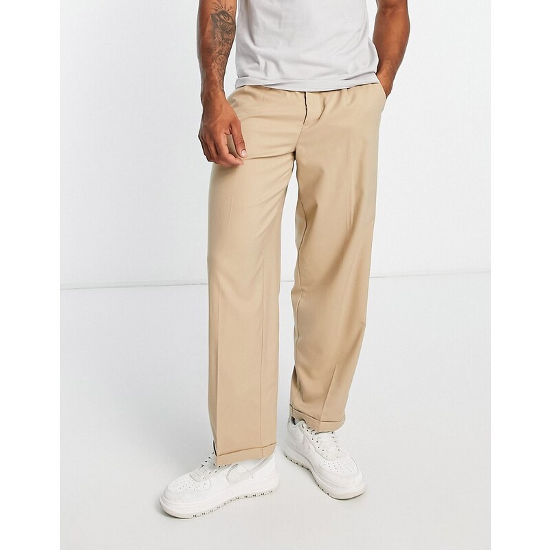 New Look - Pantaloni affusolati eleganti color pietra-Neutro