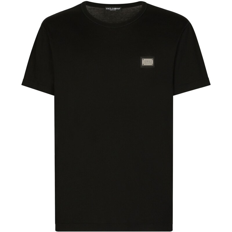 Dolce & Gabbana T-shirt nera placchetta logo