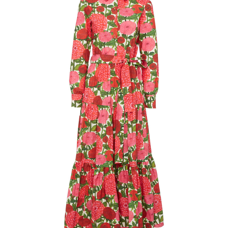 La DoubleJ Dresses gend - Bellini Dress Pink Dahlias XS 100% Cotton