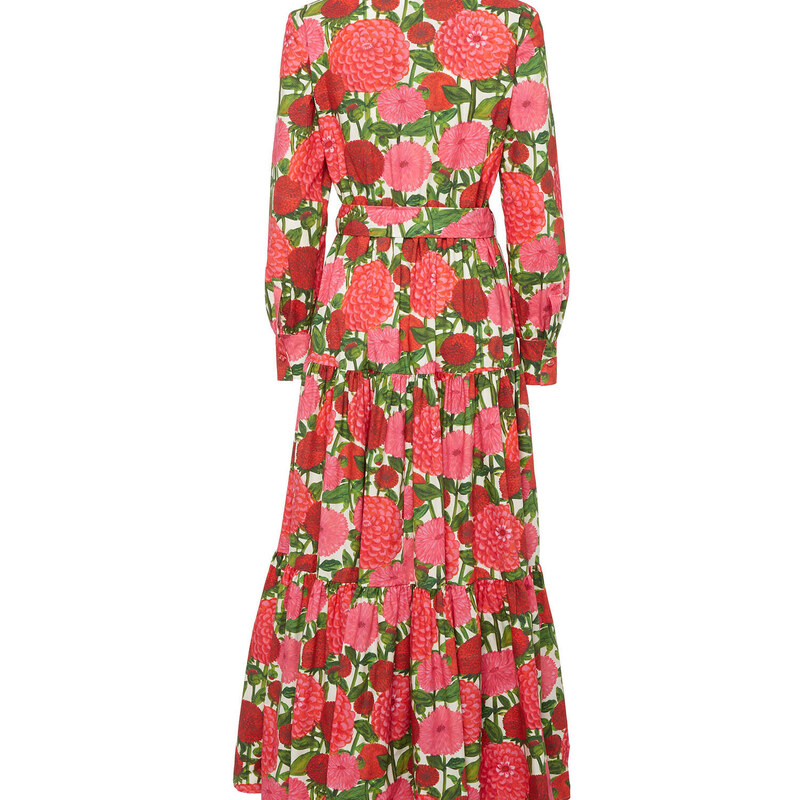 La DoubleJ Dresses gend - Bellini Dress Pink Dahlias XS 100% Cotton