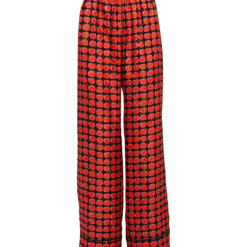 La DoubleJ Loungewear gend - Silk Pajama Black Cherries S 100%SILK