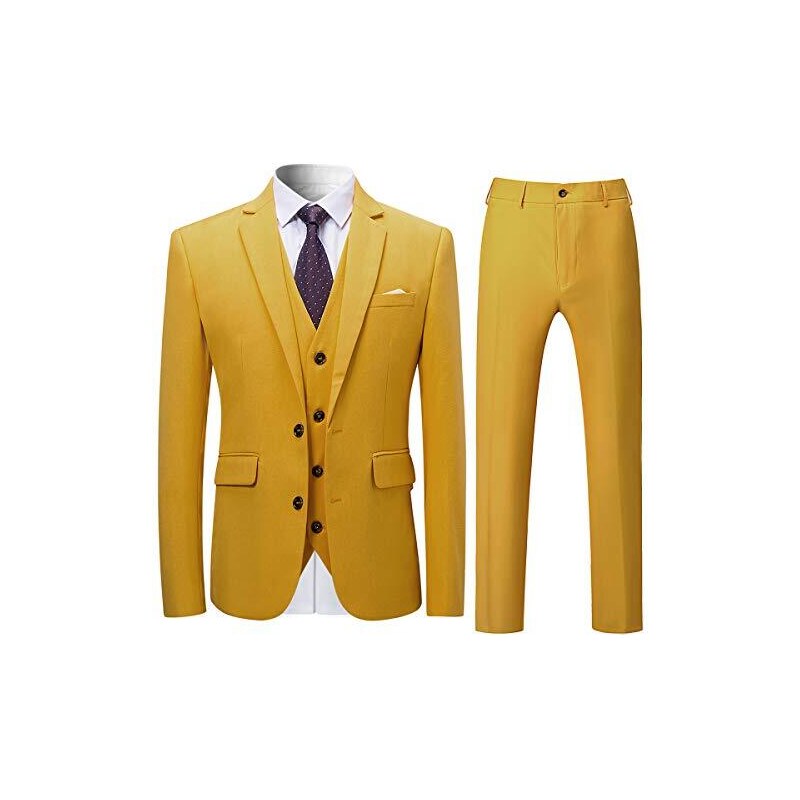 Abito Uomo 3 Pezzi Slim Fit - Smoking Elegante Con Blazer, Gilet E Pantaloni Per Matrimoni E Cerimonie - Foto 3