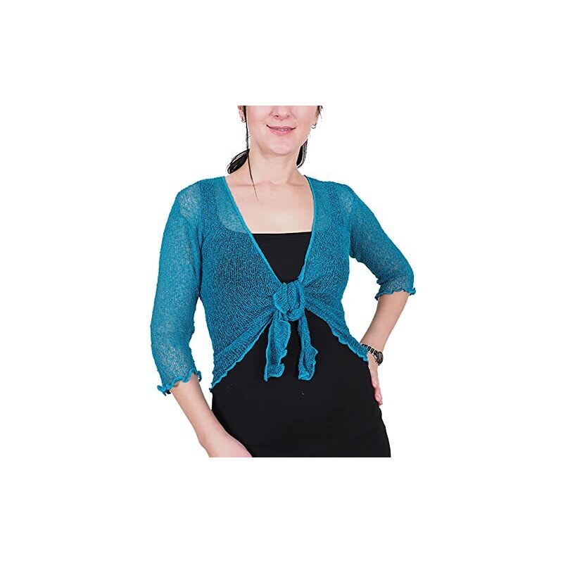 Bolero Donna Maniche Lunghe - Coprispalle Elegante In Viscosa Ed Elastan - Foto 5
