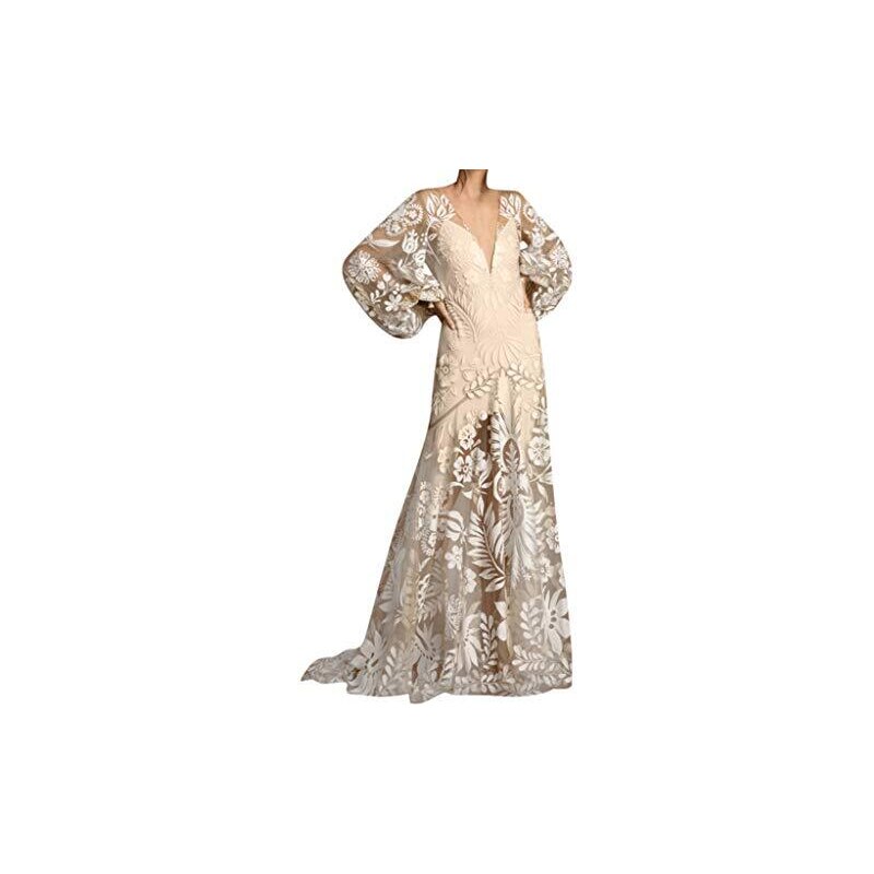 Angel-fashions Abito Da Cocktail Donna Con Maniche A Volant, Scollo A V, Plissettato E Spacco - Per Matrimoni E Feste