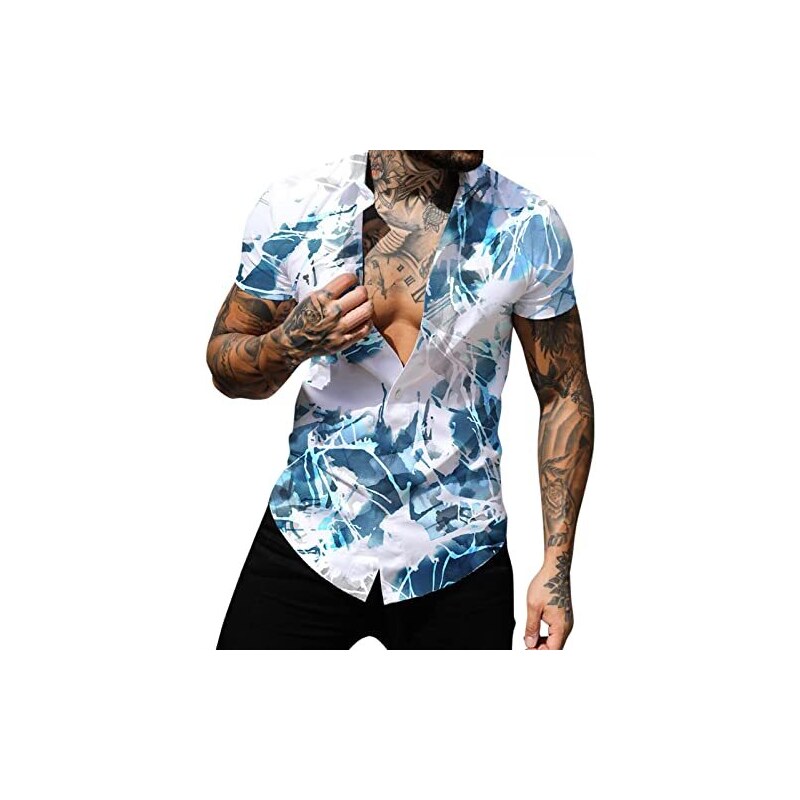 Camicia Uomo Estate In Lino E Cotone - Manica Corta, Regular Fit - Per Spiaggia E Lavoro - Foto 11