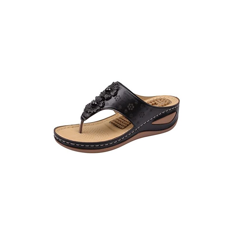 Hasagimol Sandali Da Donna Con Plateau Nero Ortopedici Casual Traspiranti Boho Slides