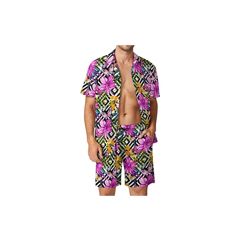 Completo Uomo Estivo 2 Pezzi – Camicia E Pantaloni Felpa – Casual Taglia M