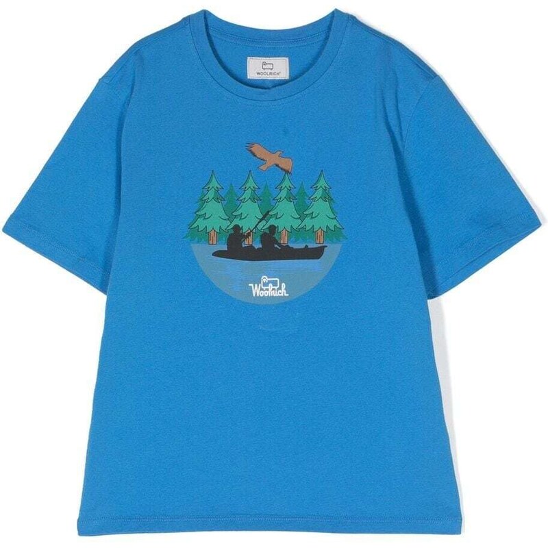 Woolrich Kids T-shirt Road Trip con stampa - Blu