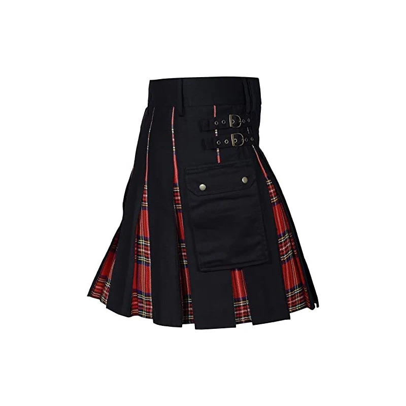 PEJPYMC Kilt Da Uomo Con Tasche Cargo, Gonna Utility Scozzese, Kilt Con Tasche Cargo Gonna Utility Scozzese Kilt Con Cinturini Con Fibbia Plissettata Tradizionale Highland Rosso 4xl 4xl 115853992