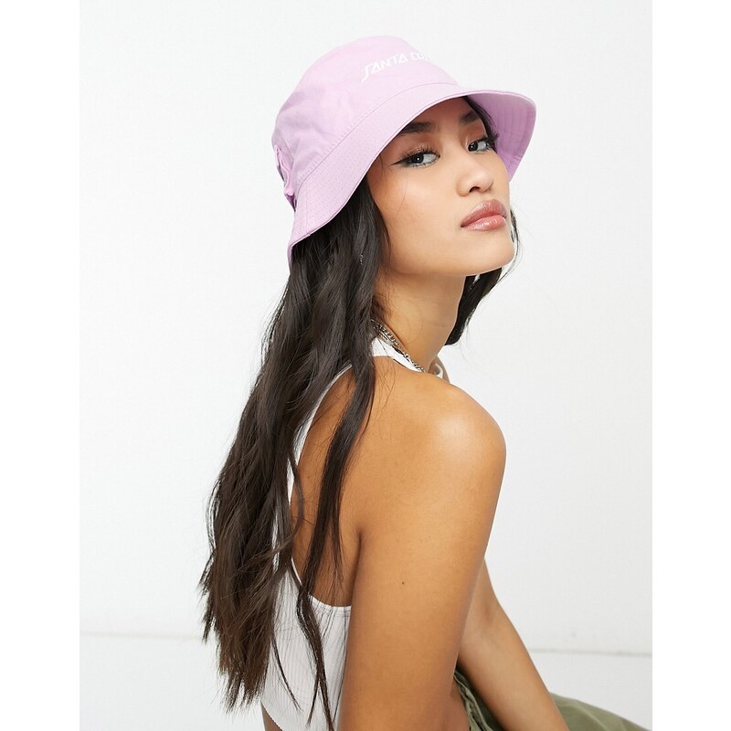 Santa Cruz - Cappello da pescatore rosa con logo