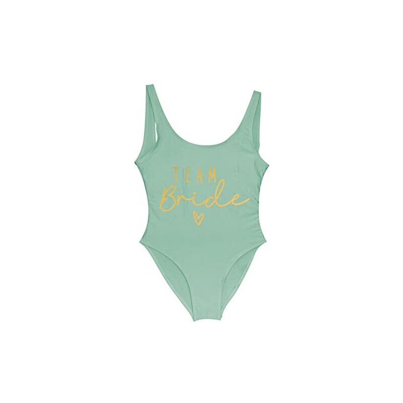 Costume Da Bagno Intero Donna Team Bride - Stampa Lettere, Modellante Per Addio Al Nubilato - Foto 5